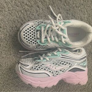 Saucony Kids White, Pink, and Mint Sneakers